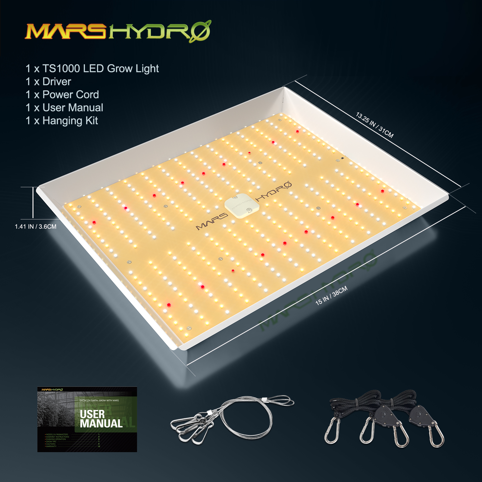 Mars Hydro TS 1000 150W Vollspektrum LED-Pflanzenlampe 