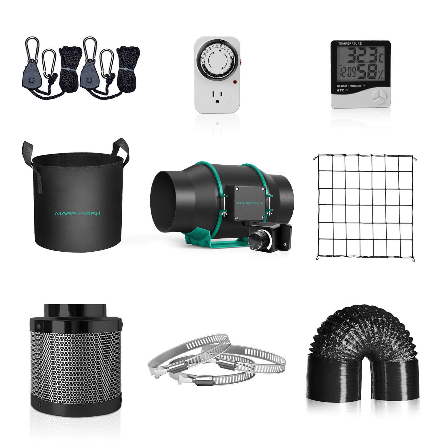 Mars Hydro Abluftset 100mm mit Drehregler