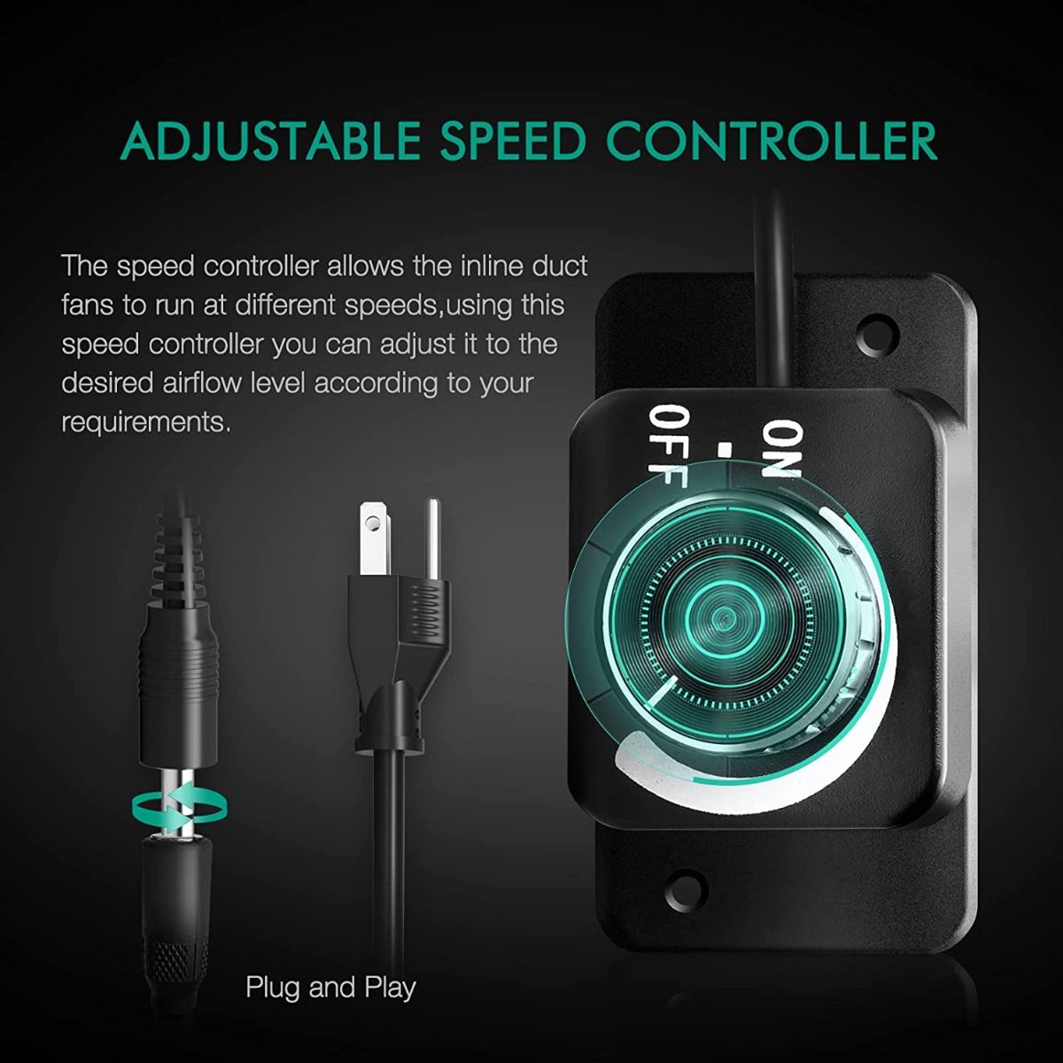 Mars Hydro Abluftset 150mm mit Drehregler 