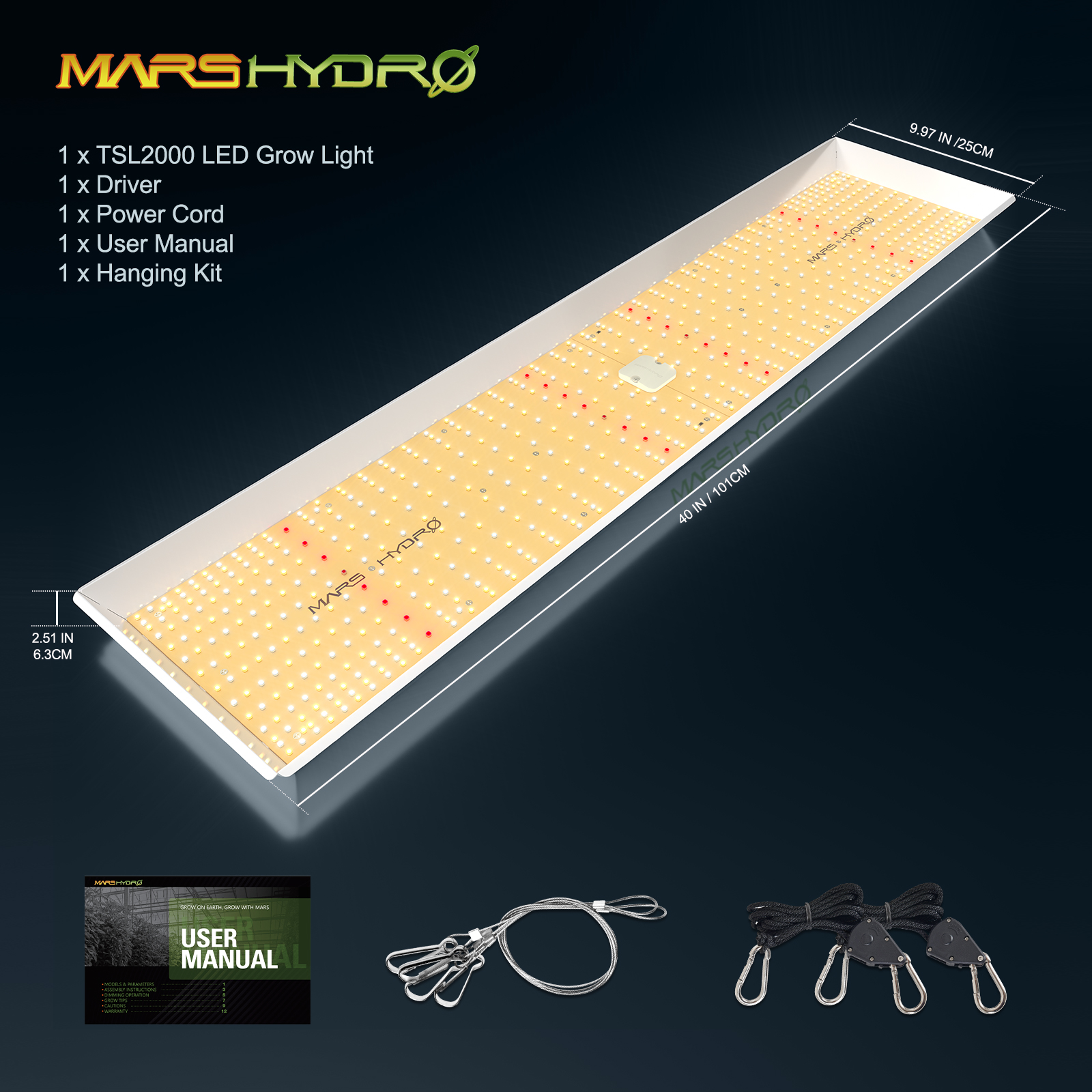 Mars Hydro TSL 2000 300W Vollspektrum LED-Pflanzenlampe 